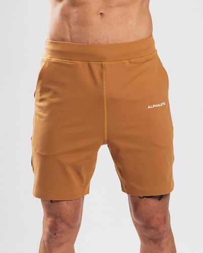 Alphalete 4-Way Stretch 8" Corta Camel | 0628-VTHJG