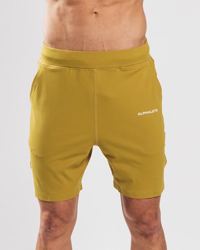 Alphalete 4-Way Stretch 8" Corta Senape | 5769-ESHZQ