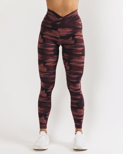 Alphalete All-Purpose Legging Bordeaux Camouflage | 1608-RUMED