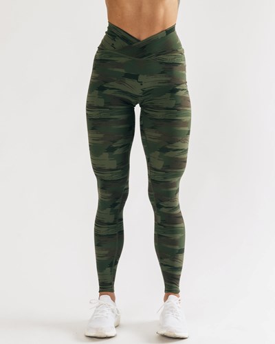 Alphalete All-Purpose Legging Verde Oliva Camouflage | 3726-QIFMX
