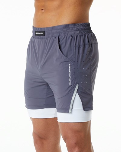 Alphalete Compression Foderati Woven Allenamento Corta Viola | 4752-YFMUT