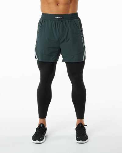 Alphalete Compression Foderati Woven Allenamento Corta Verdi | 5690-PKUMJ