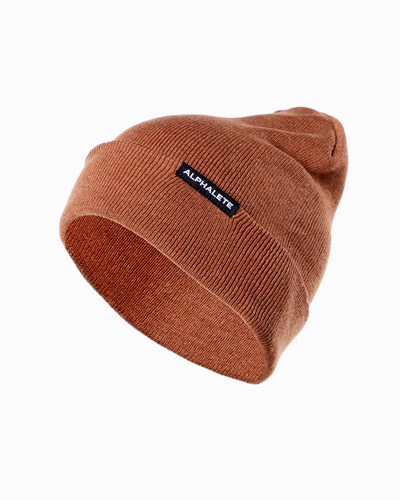 Alphalete Cotone Knit Beanie Clay | 9740-KSDQJ