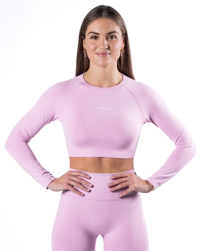 Alphalete Cropped Seamless Long Sleeve Bloom | 5920-TJPVA