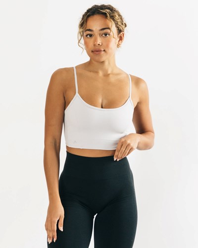 Alphalete Fitted Cropped Tank Argento | 9826-XUDCO
