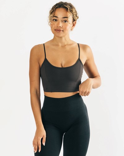 Alphalete Fitted Cropped Tank Charcoal | 9180-CMBPV