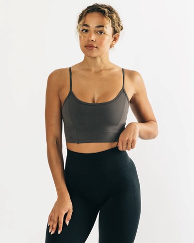 Alphalete Fitted Cropped Tank Grigie | 1063-OPYJZ
