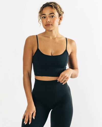 Alphalete Fitted Cropped Tank Nere | 8096-KLBJZ