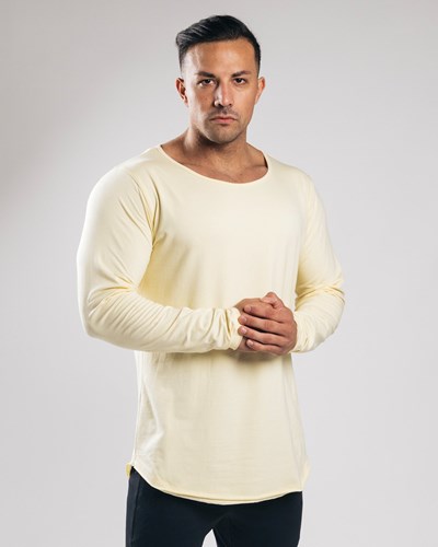 Alphalete Fitted Long Sleeve Sea Salt | 4091-YIXWO