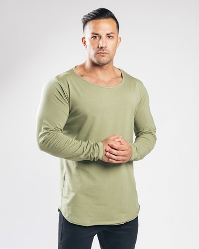 Alphalete Fitted Long Sleeve Verdi | 1756-LTVQR
