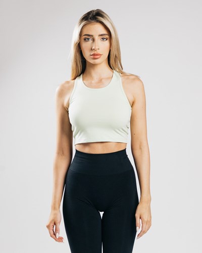Alphalete Fitted Performance Crop Tank Frozen Spring | 7238-RJUFG