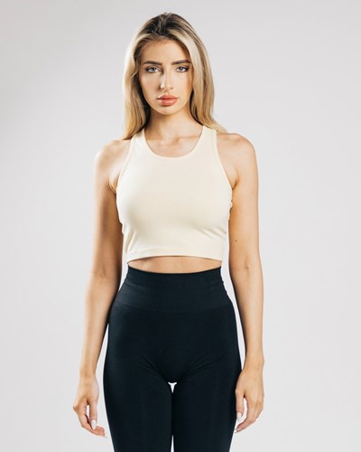 Alphalete Fitted Performance Crop Tank Sea Salt | 3614-HJAXL
