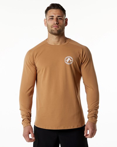 Alphalete Fitted Performance Long Sleeve Rust | 0129-OWZIN