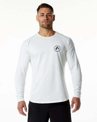 Alphalete Fitted Performance Long Sleeve Bianche | 0917-WQSXM