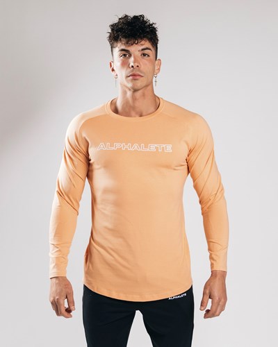 Alphalete Fitted Performance Long Sleeve Arancioni | 4821-UIAMN