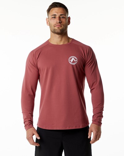 Alphalete Fitted Performance Long Sleeve Gingerbread | 6478-ATMKQ