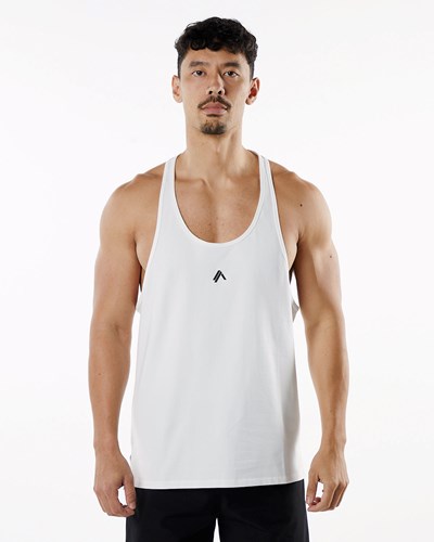 Alphalete Fitted Performance Stringer Bianche | 9176-MXQND