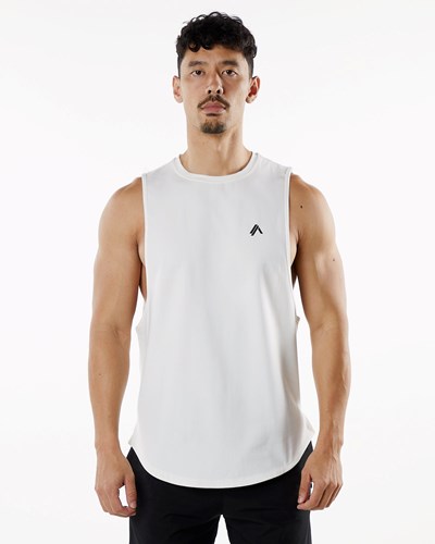 Alphalete Fitted Performance Tank Bianche | 7049-NKRAB