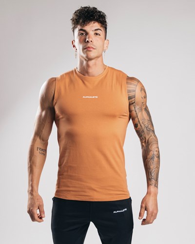 Alphalete Fitted Performance Tank Clay | 2817-QNWVP
