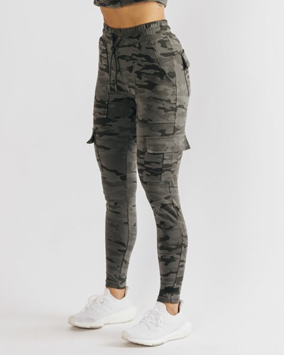 Alphalete Fitted Single-Brushed 29" Cargo Pant Camouflage | 0149-UCDSH
