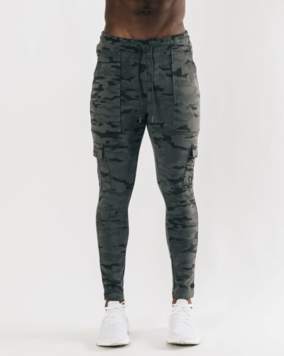 Alphalete Fitted Single-Brushed 30" Cargo Pant Camouflage | 0867-MNXGQ