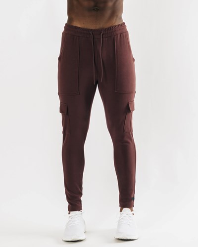 Alphalete Fitted Single-Brushed 30" Cargo Pant Mahogany | 0875-JVBFC