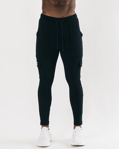 Alphalete Fitted Single-Brushed 30" Cargo Pant Nere Bianche | 5174-XCOAP