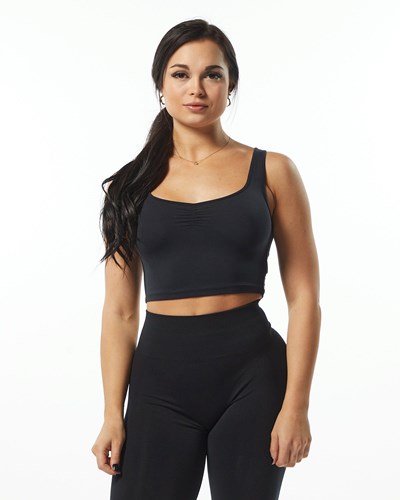 Alphalete Fitted Square Neck Tank Nere | 6149-BDGHE
