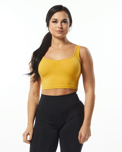 Alphalete Fitted Square Neck Tank Sunflower | 5782-MTWFN