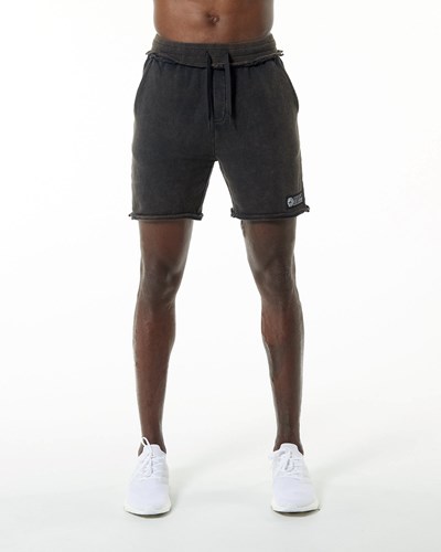 Alphalete Heavyweight Washed Terry Corta Onyx | 2913-IFLGQ