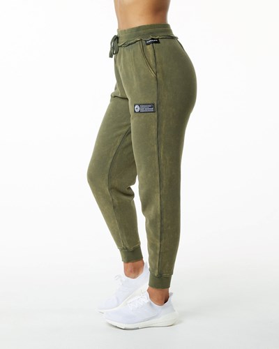 Alphalete Heavyweight Washed Terry Jogger Verdi | 2380-BXQKE