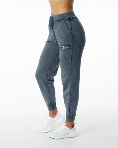 Alphalete Heavyweight Washed Terry Jogger Blu | 6120-UMQGH
