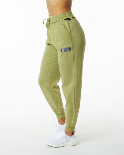 Alphalete Heavyweight Washed Terry Jogger Verdi | 7610-RCZHV