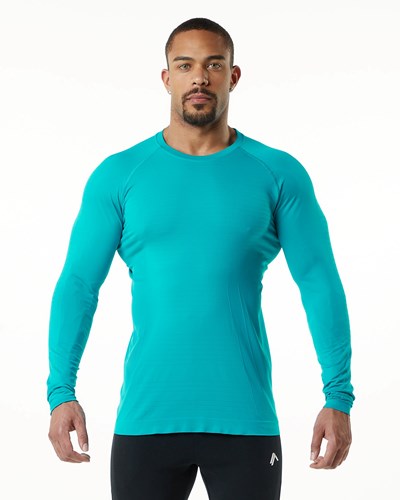 Alphalete High Performance Seamless Long Sleeve Tee Ocean | 1387-GEDQV