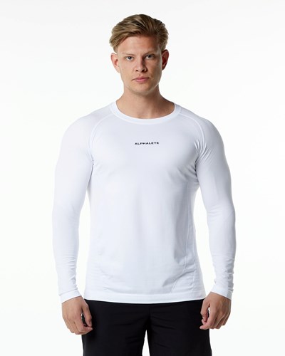 Alphalete High Performance Seamless Long Sleeve Tee Bianche | 8720-COLZI
