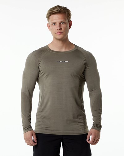 Alphalete High Performance Seamless Long Sleeve Tee Cedar | 9718-ZGXQS