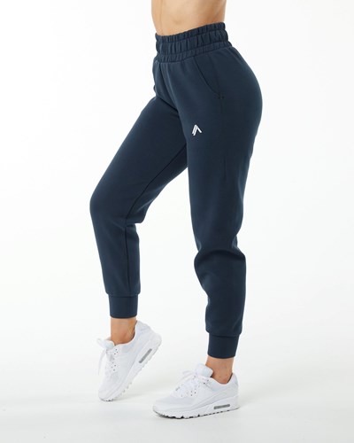 Alphalete Interlock Knit Cuffed Jogger Blu Marino | 1672-VJRAY