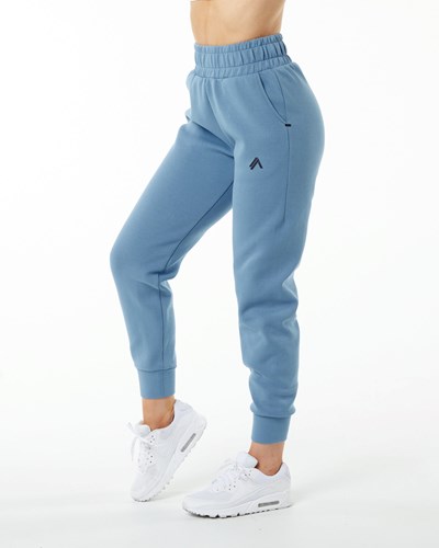 Alphalete Interlock Knit Cuffed Jogger Blu | 1867-ZNSHE