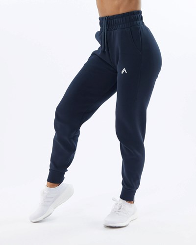 Alphalete Interlock Knit Cuffed Jogger Blu Marino | 3247-OLMGY
