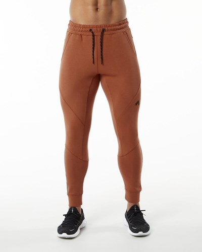 Alphalete Interlock Knit Cuffed Jogger Brick | 5347-QXJZA