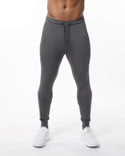 Alphalete Interlock Knit Cuffed Jogger Charcoal | 8491-UMYLI