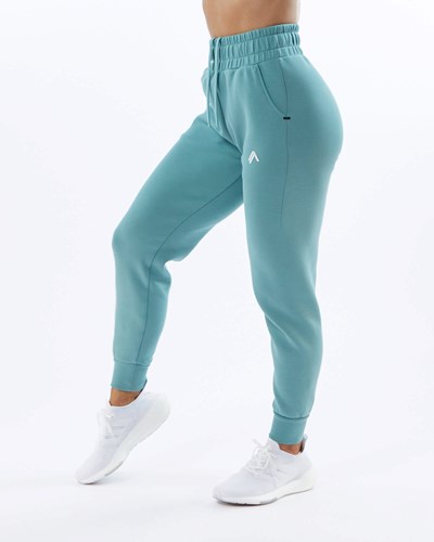 Alphalete Interlock Knit Cuffed Jogger Teal | 3126-DJGOX