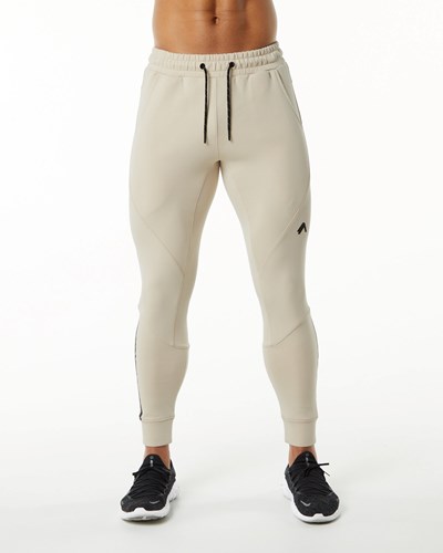 Alphalete Interlock Knit Cuffed Jogger Vanilla | 6482-VSUZK