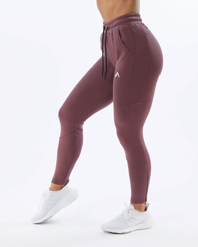 Alphalete Interlock Knit Zip Jogger Mauve | 0692-FYGSZ
