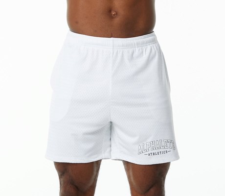 Alphalete Luxury Foderati 4-Way Stretch Mesh Corta Bianche | 1438-ADQIT