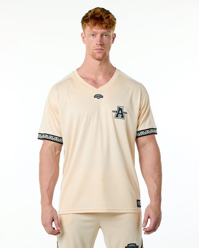 Alphalete Oversized Corta Sleeve Jersey Tan | 2403-BSTWX