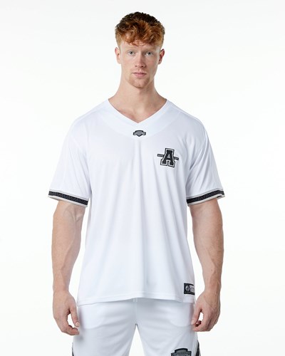 Alphalete Oversized Corta Sleeve Jersey Bianche | 3154-AKSJY