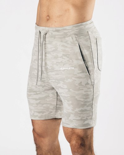 Alphalete Relaxed All-Purpose 8" Cotone Corta Argento Camouflage | 3792-OJSMT
