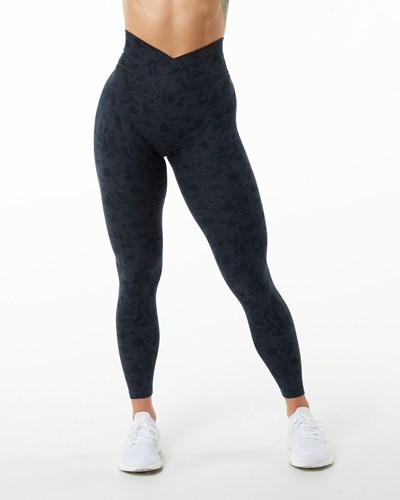 Alphalete Single Brushed Cross-Wrapped Legging Nere | 3641-OHGXJ