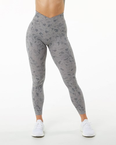 Alphalete Single Brushed Cross-Wrapped Legging Grigie | 6271-LTEJG